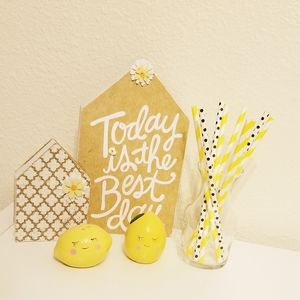 Adorable ceramic lemon salt and pepper set